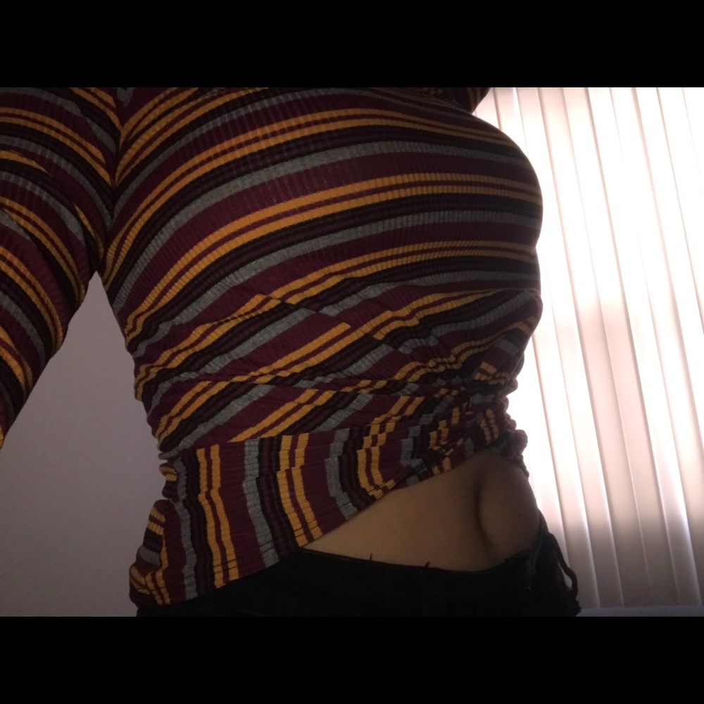 Stripe, cropped long sleeve